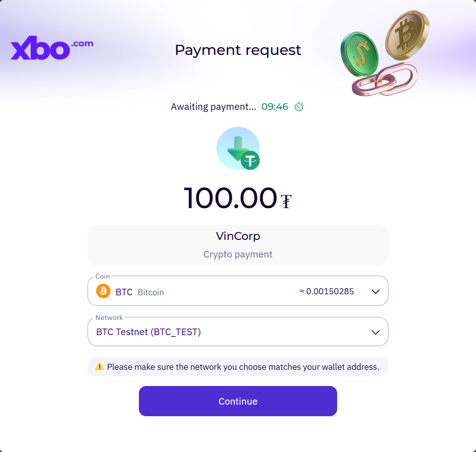 Payment request page