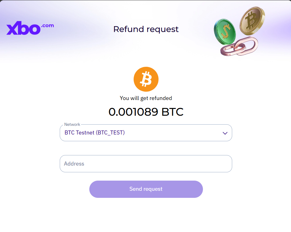 Refund link page